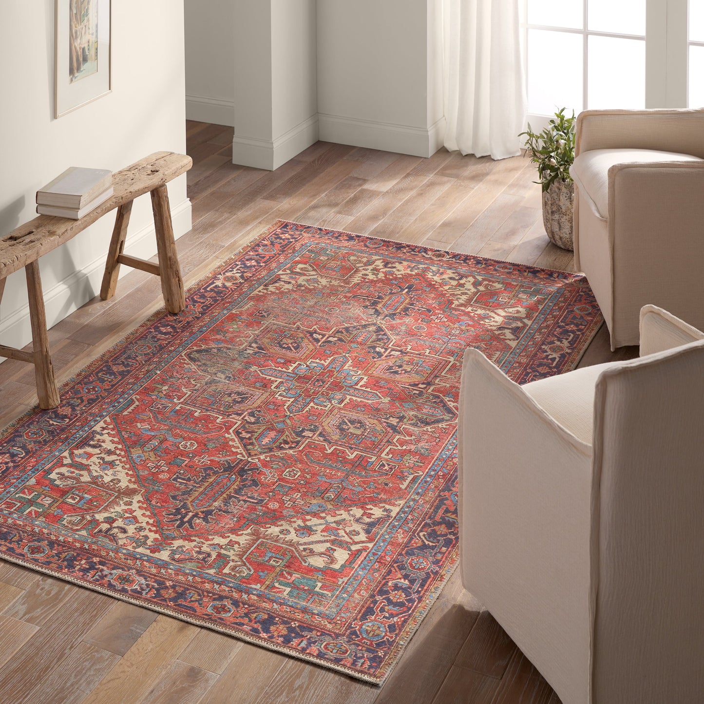 Vibe by Jaipur Living Garcia Lucinda Medallion Red/Blue Runner Rug