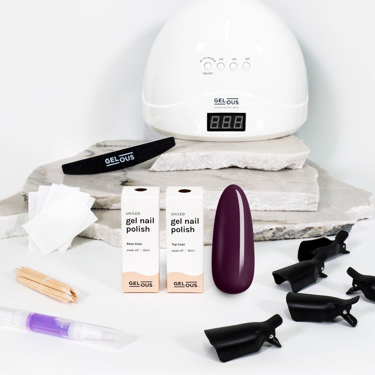 Gelous gel nail polish Vampy Purple Starter Pack - photographed in New Zealand